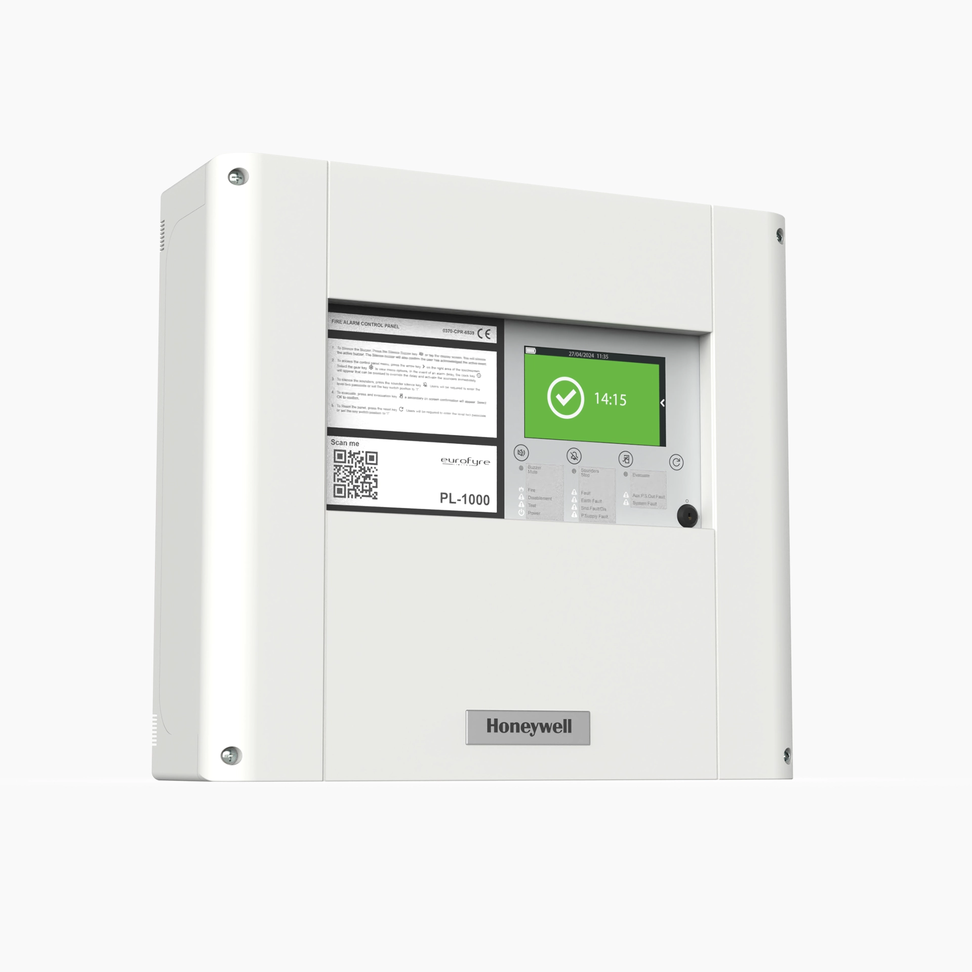 Morley-IAS Plus 1-2 Loop Control Panel at an angle from ground level, created by Eurofyre.